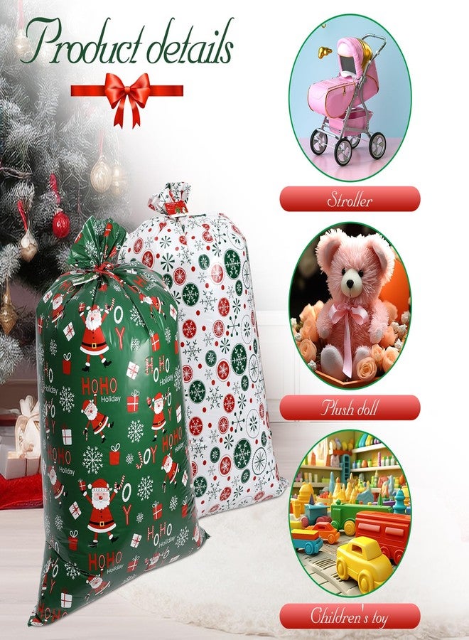 gepas 36 * 56 inch Extra Large Over Size Jumbo Gift Bags 2 CT Christmas Gift Bags Giant Santa Bag for for Huge Gifts Big Gift Sack Set - Image 5